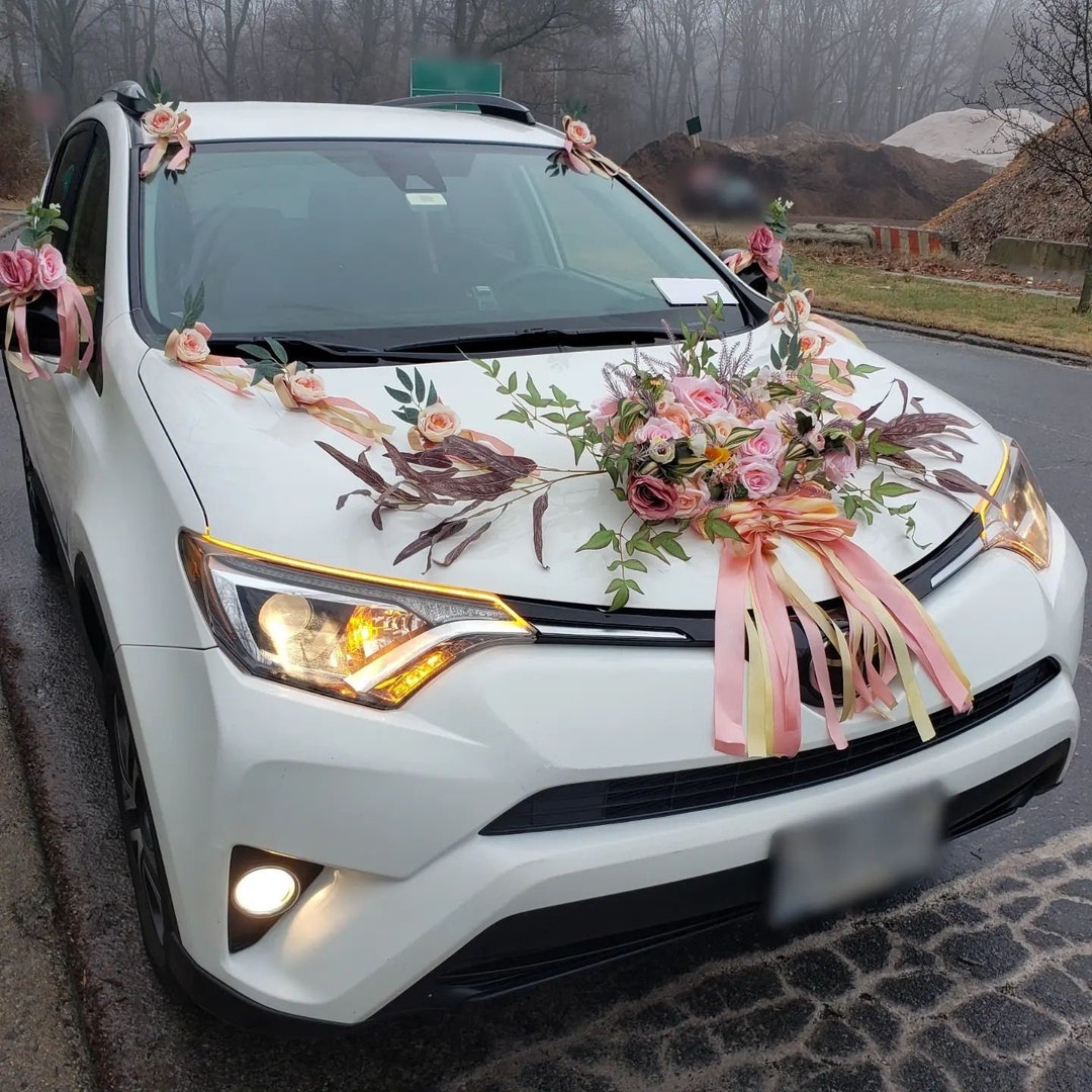 Luxury Wedding Flower Car Decoration Arrangement Etsy