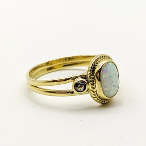 Opal Ring Gold | Dainty Opal Ring | 14k Gold Ring | White Opal Ring | Opal Engagament Ring | Gifts For Her | Minimalist Ring |