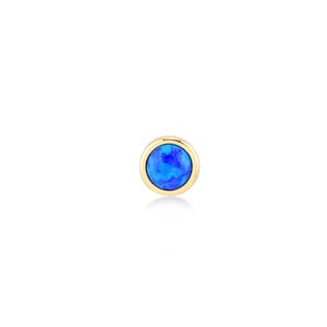 14K Solid Gold Blue Opal Stud | Dainty Real Gold Cartilage Earring | Screw Back Minimalist Piercing | Helix Tragus Jewelry