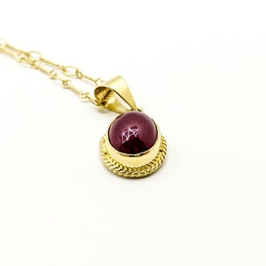 14k Gold Ruby Necklace | Natural Ruby Necklace | Ruby Stone Necklace ...