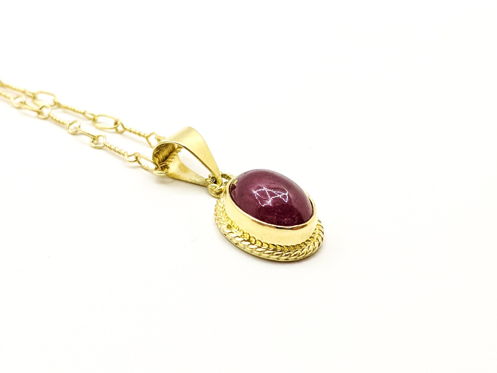 14k Gold Ruby Necklace Natural Ruby Necklace Ruby Stone Necklace 14k ...