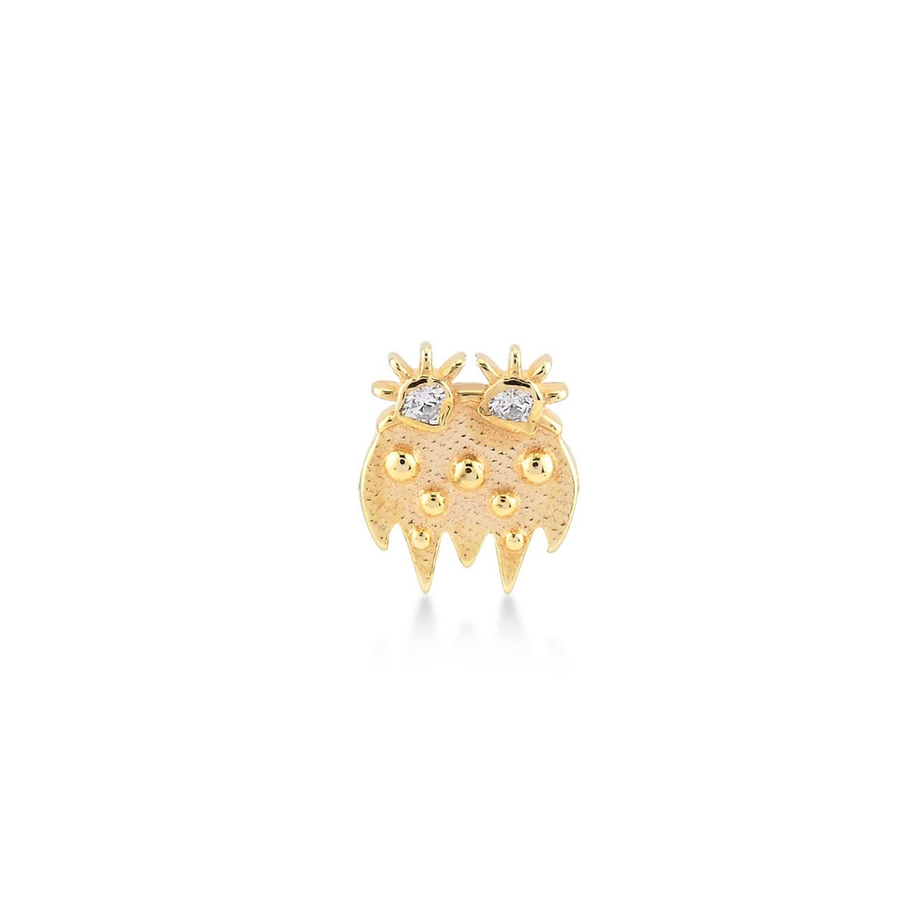 14K Gold Owl Piercing | Screwback Earring | Gold Piercing | Versatile for Tragus, Helix, Conch - 7mm