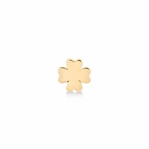 14K Gold Flower Cartilage Stud - Dainty Floral Piercing, Minimalist Helix Earring