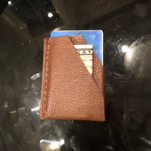 Cartera delgada de cuero genuino o piel sintética
