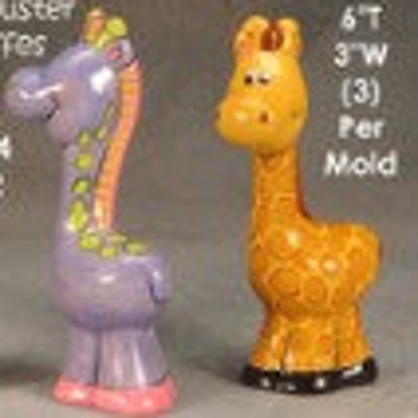 CLEARANCE Set of Two 2814 Giraffe Collectable 6"T x 3"W - Paint Your Own Adorable Ceramic Keepsake