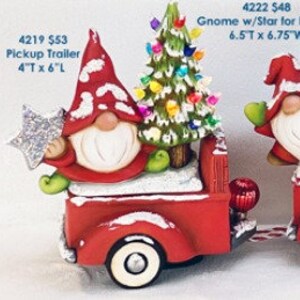 WYPRZEDAŻ 4222 Gnome z gwiazdą do pickupa 6,5"T x 6,75"W i 4 opcje ciężarówki, przyczepa, wózek targowy lub tylko pokrywa - pomaluj sam