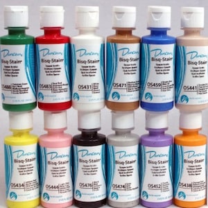 No Fire Pottery Paint - 1/4 oz, 1 oz or 2 oz bottle - Acrylic Paint, Varnish, Snow - Duncan Bisq-Stain Acrylic Paint - 60+ colors, singles