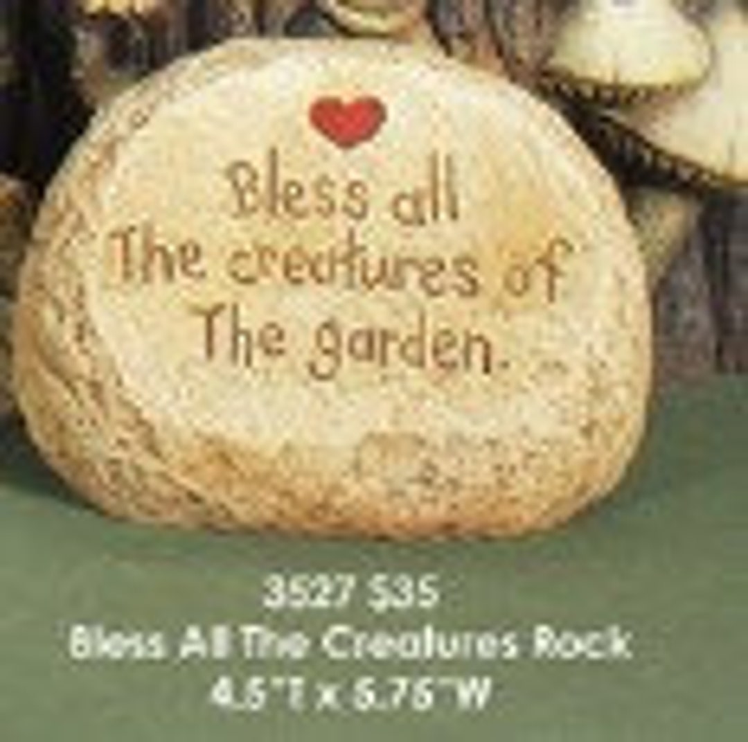 NEW ARRIVAL 3527 Bless All the Creatures Rock 4.5”T X 5.75”W