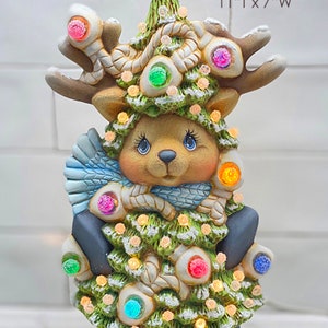 Christmas Tree Reindeer - UNPAINTED - Paint Your Own Adorable Ceramic Keepsake