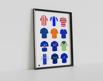 Classic Oldham Athletic Shirts - Original Art Print
