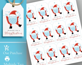 Little Santa Gift Editable Tag