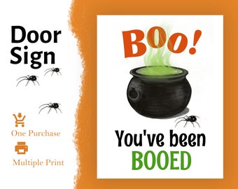Personalized 'You've Been Booed' Halloween Door Sign (Digital Download)