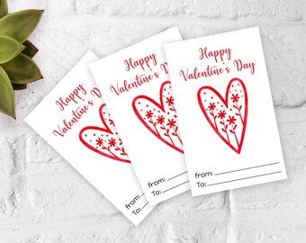 Valentine's Printable Tag. Editable Gift Tag Little Flowers