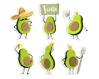Avocado Printable Stickers. SVG. Digital Stickers. Cricut files.