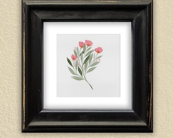 Blooming Florals No. 4. Watercolor Wall Art, Stylized Botanical Flower Print, Modern Floral Painting, Nature Inspired Decor