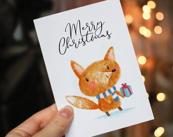 Fox Christmas Card | Printable, Editable Holiday Card (Digital Download)