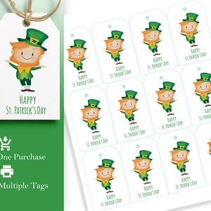 St. Patrick's Tag. Leprechaun Gift Tag.