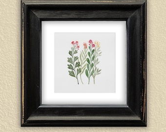 Florals No. 6. Watercolor Wall Art , Stylized Flower Painting for Home Decor. Floral Artwork.