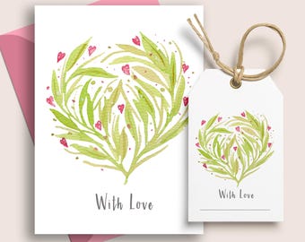 Valentine's Card set. Gift Tags. Valentine's Favors