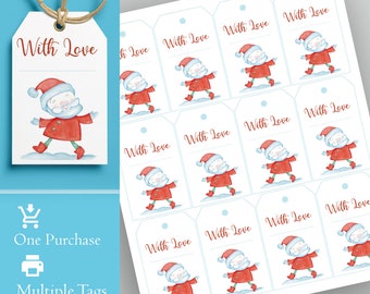 Christmas Gift Editable Tag. Tag Template.