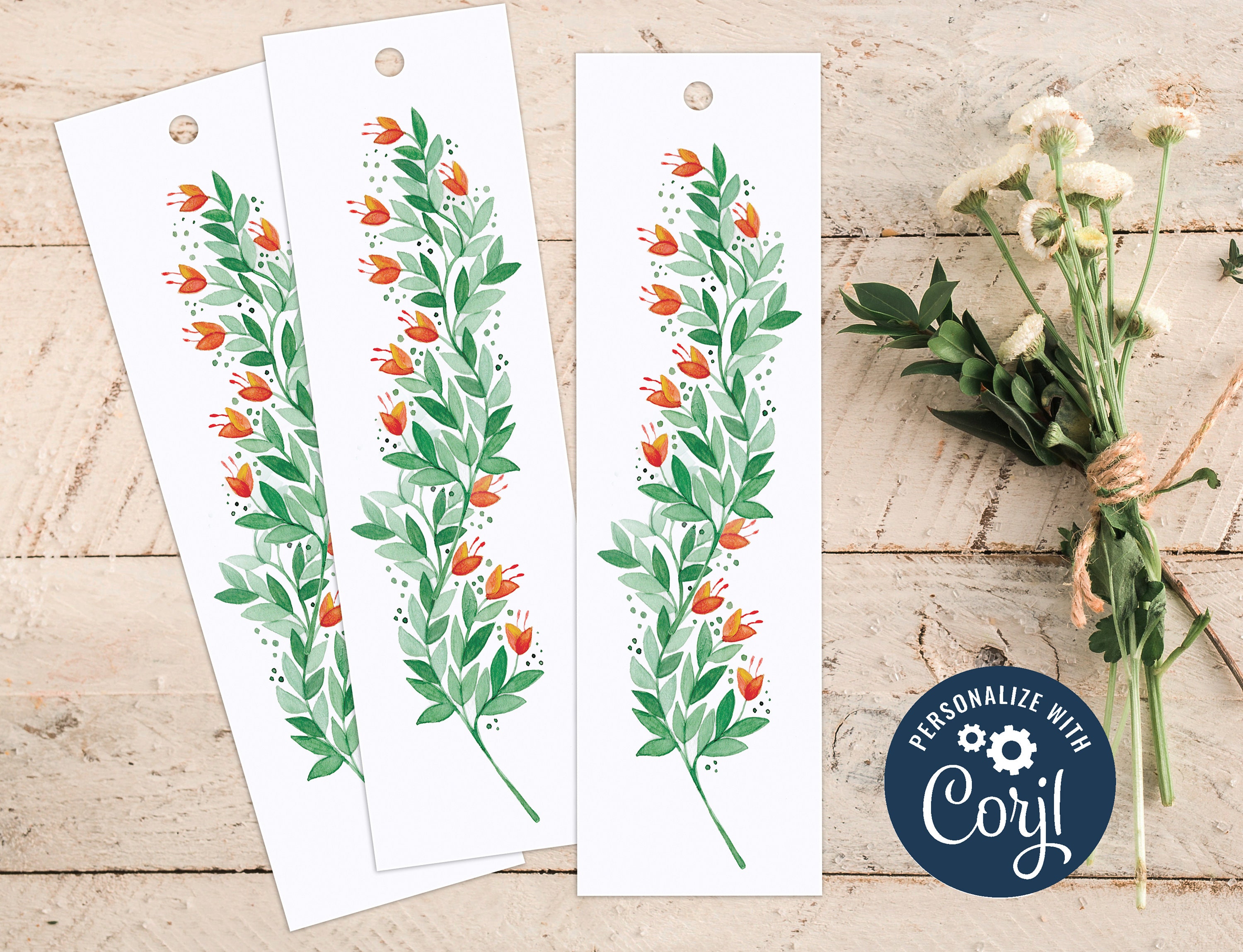 Printable Template Book Marker Floral - Etsy 日本