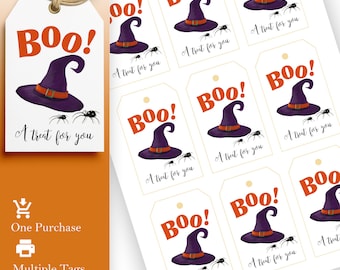 Rustic Boo Tags Printable Printable Halloween Tags, Boo Gift Tag, Treat Tag, Goodie Bag Tag ...