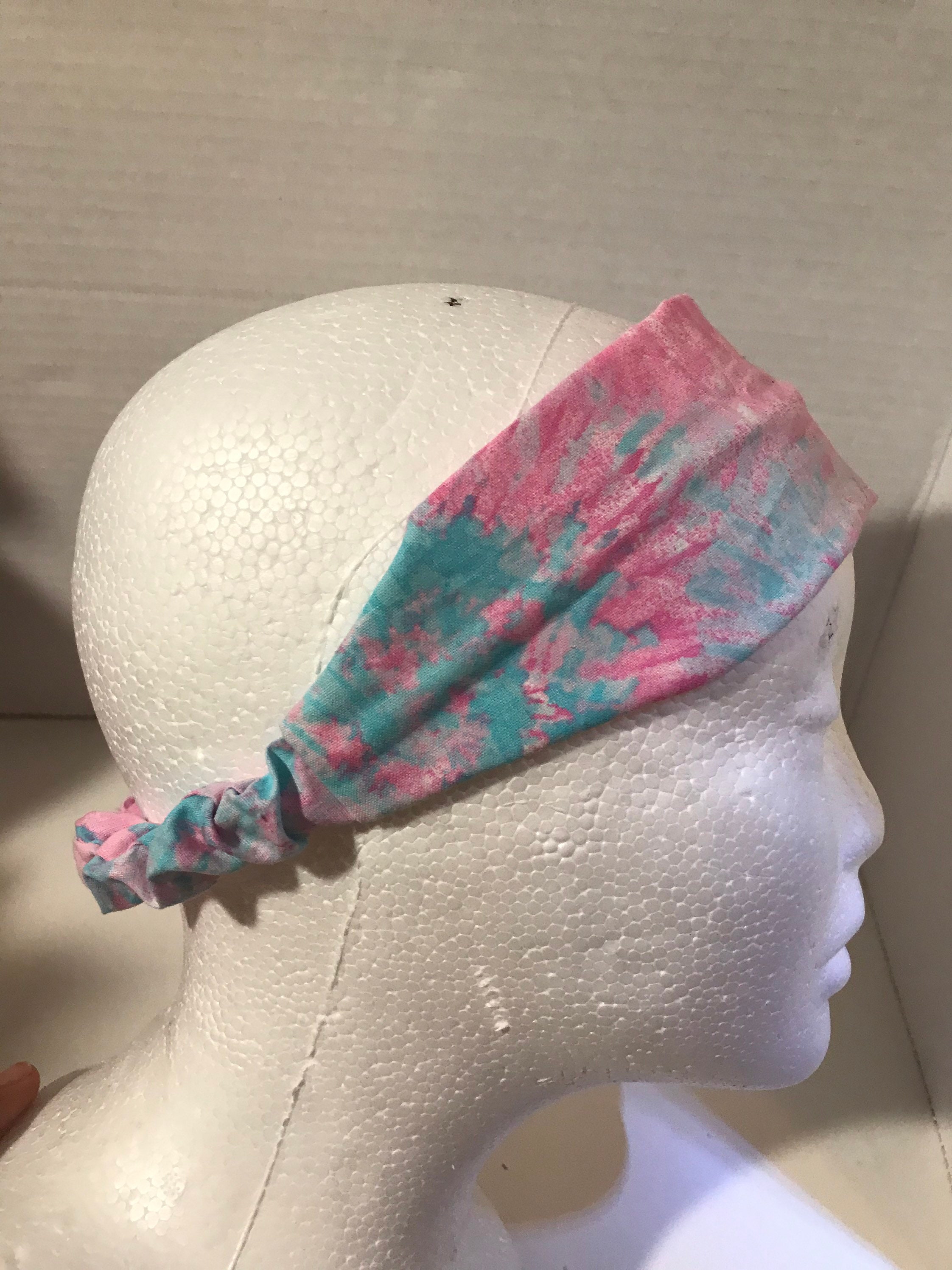 Pink and Blue Tiedye Headbands Etsy