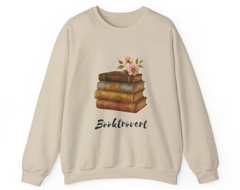 積み重ねられたヴィンテージブックス Booktrovert クルーネック | リーダー文学スウェットシャツ