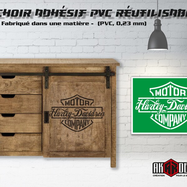 Pochoir Réutilisable A3 Logo Harley Davidson - Plastique Mylar - Pour Décoration Murale, Meubles...