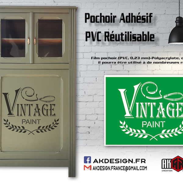 Pochoir Adhésif PVC Réutilisable - Vintage Paint