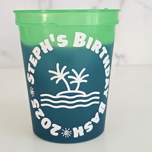 BIRTHDAY BASH! Color Changing Cup, Personalized, Custom Birthday Party Favors, Mood Cup Gifts, Plastic Drinkware