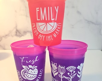 Fresh Off the Market Personalized Color-Changing Bridal Shower Cups