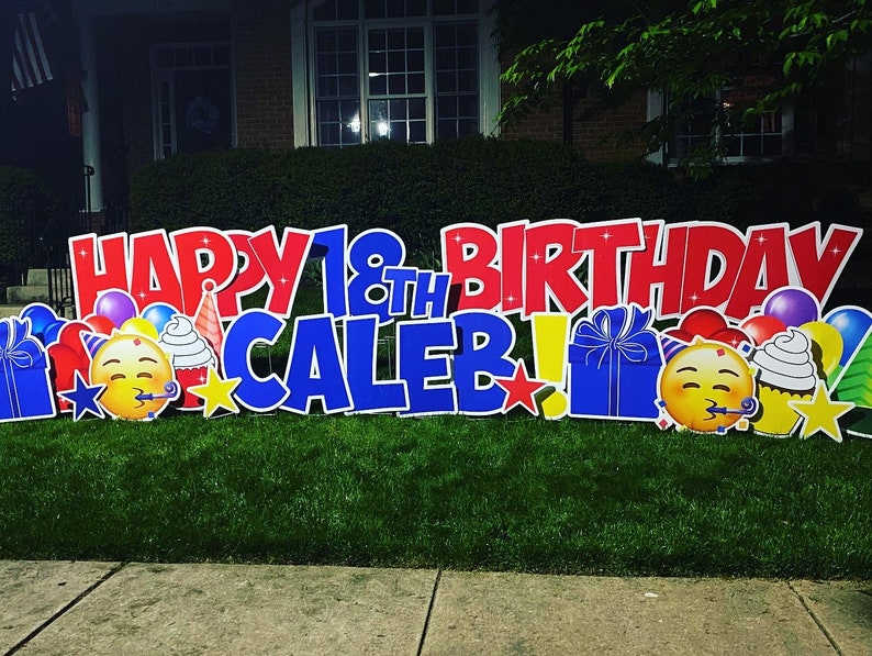 23 OB Font Alphabet Set W/extras Yard Sign Letters Colorful Yard Sign