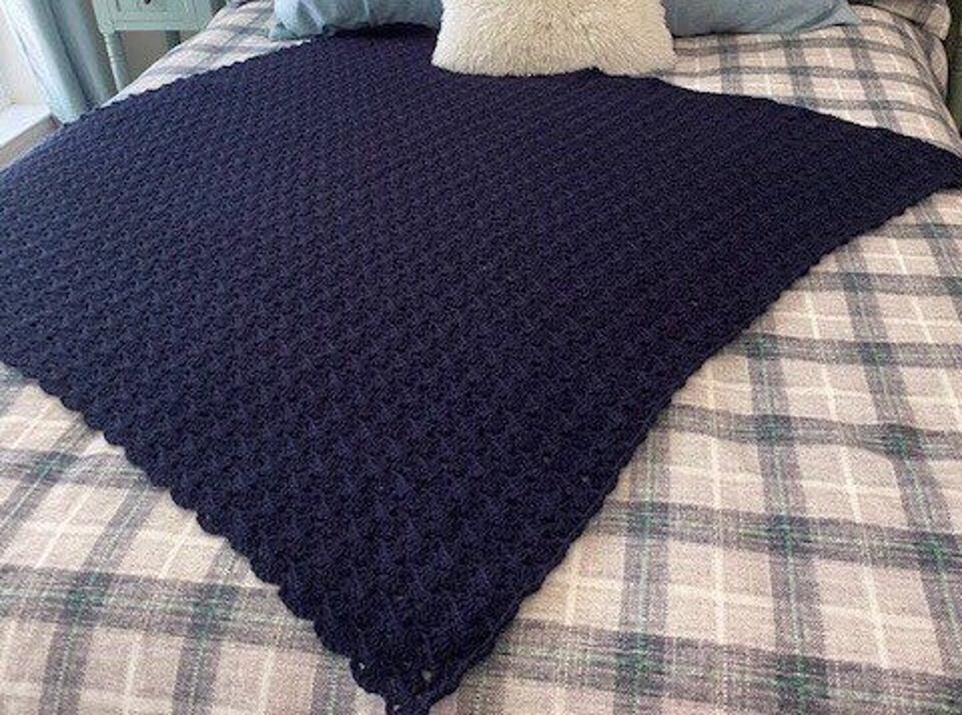 CUSTOM Crochet Blanket Queen Twin Solid Color Blanket Etsy
