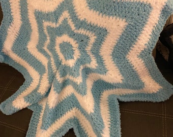 Crochet Baby Blanket - Star Blanket - Floor Blanket - Crib Blanket - Throw - Soft Blanket - Baby Gift