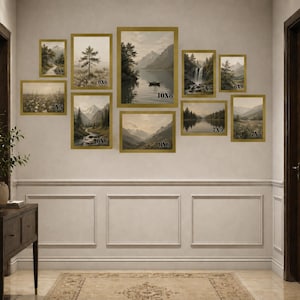 Gold 10 Piece Multi Picture Frame - Photo Frame - Collage Wall Art Hanging  Wall Art Comes With 10x8" / 8x6" / 7x5"/ 6x4" Sizes