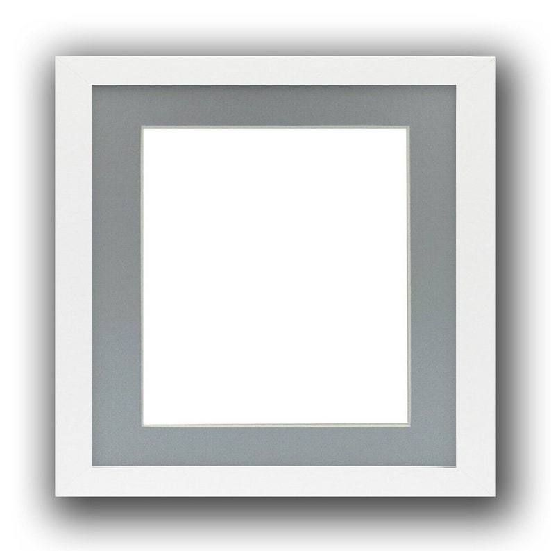 White Photo Frame With Mounts Wooden Effect Square Picture Etsy
