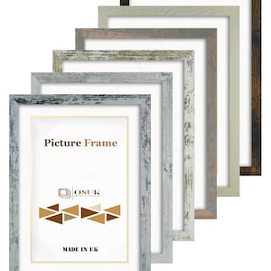 Modern Picture Frame - Photo Frames - Rustic Range Wall Art Poster Frames - A1 A2 A3 A4 A5 Wall Art Frame - Plexiglass Front & Wall Hanging