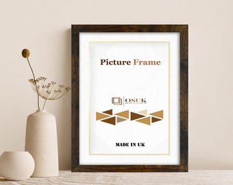 Rustic MDF Wood Photo Frame – Modern Wall Art Document Holder (Various Sizes)