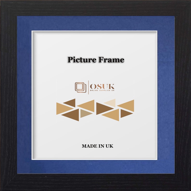 Black Square Photo Frame With Mounts Black Wooden Effect Square Picture