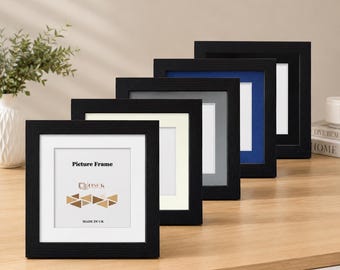 Handmade MDF Wood Effect Black Photo Picture Frames Poster Frame with Multiple Mounts | Wall Art Display Home Decor | Christmas Gift