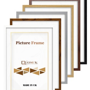 Thin Picture Frame - Modern Photo Frames - A2 A3 A4 10x8Inch A5 Poster Frames - Black / Oak / White / Silver / Walnut / Dark Oak Frames