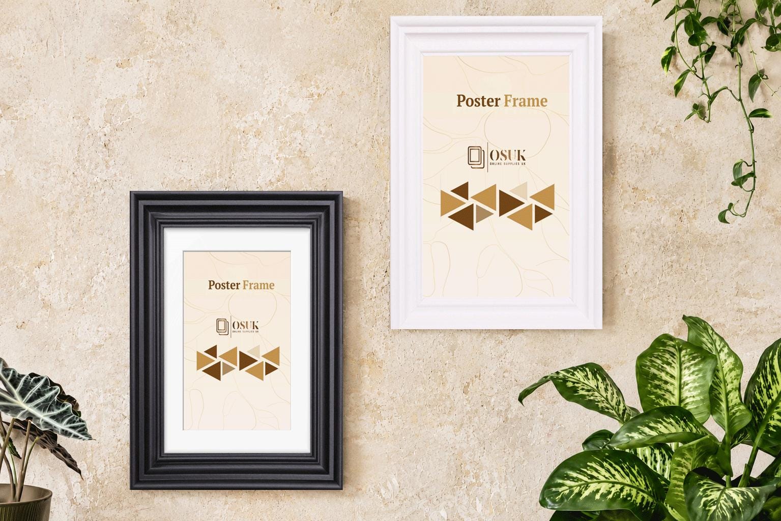 Black White Swept Photo Picture Frame Wooden Effect 6x4, 7x5, 8x6