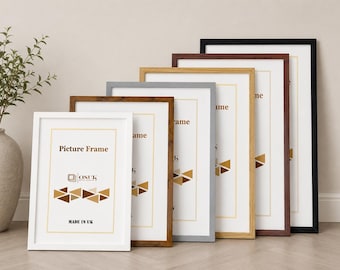 Thin Modern Picture Frame – Black, Oak, and White Handmade Photo Poster Frames Various Sizes Portrait & Landscape Wall Art Christmas Gifts