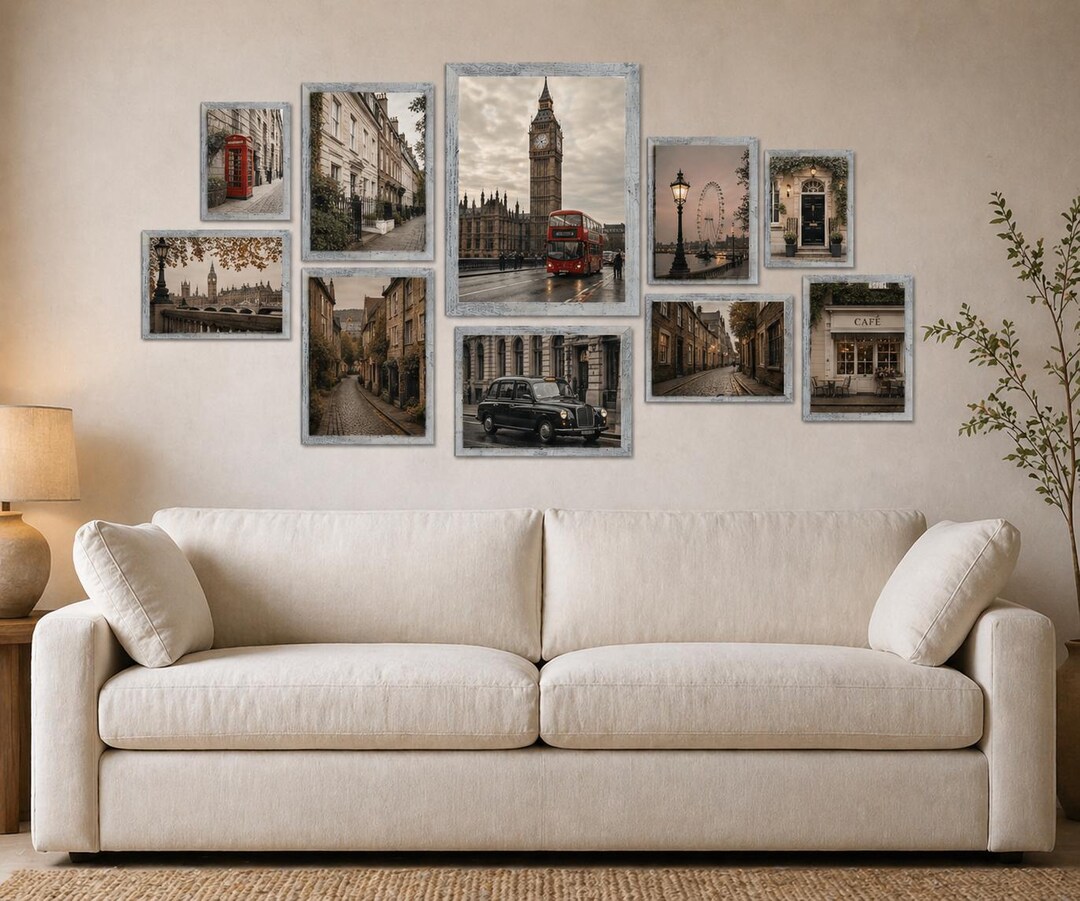 Frame Set Gray Rustic Grey 10 Piece Photo Frame Set – Collage Wall Art Wall Decor ...