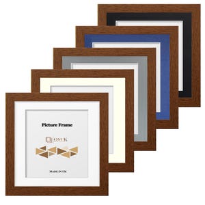 Handmade Walnut Square Photo Frame with Mounts – Poster Picture Frame Tabletop or Wall Display Home Decor Wall Art Wedding Frame Baby Gifts image 1