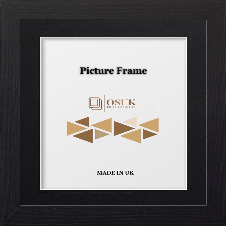 Black Square Photo Frame With Mounts Black Wooden Effect Square Picture