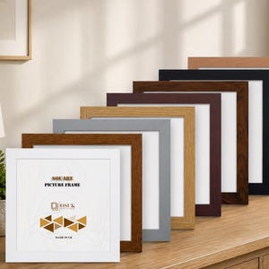 Handmade Square Picture Frame | Wooden Photo Frame Black Oak White | Modern Home Decor, Wall or Tabletop Frames, Multiple Sizes & Colours