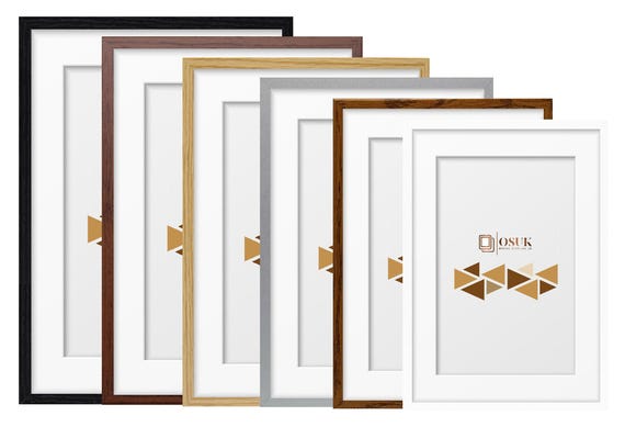 Handmade A2 For A3 / A3 For A4 / A4 For A5 / A5 For A6 Picture Frame - Thin Photo Frame -White Mount- Thin Poster Frames With White Mount