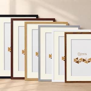 Handmade A2 For A3 / A3 For A4 / A4 For A5 / A5 For A6 Picture Frame - Thin Photo Frame -Ivory Mount- Thin Poster Frames With Ivory Mount
